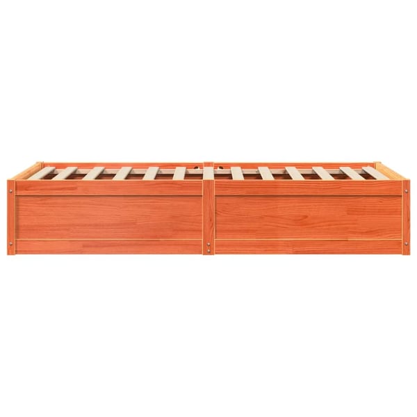 vidaXL Sengeramme uten madrass voksbrun 90x190 cm heltre furu