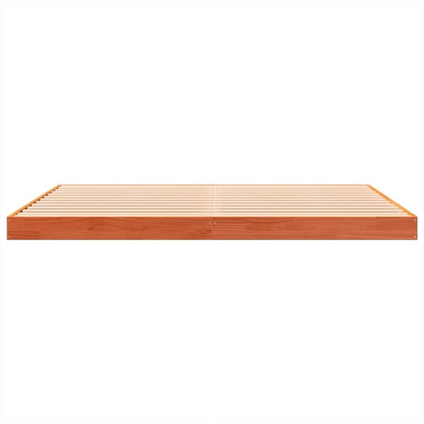 vidaXL Sängynrunko vahanruskea 150x200 cm täysi mänty