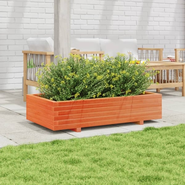 vidaXL Plantekasse voksbrun 110x60x26,5 cm heltre furu