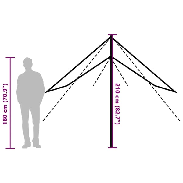 vidaXL Campingpresenning blå 430x380x210 cm vanntett