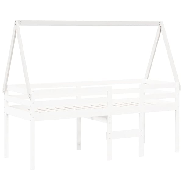 vidaXL Tak for barneseng hvit 199x95,5x88 cm heltre furu