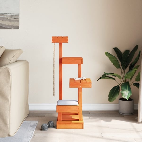 vidaXL kradsetræ 45,5x49x103 cm massivt fyrretræ gyldenbrun