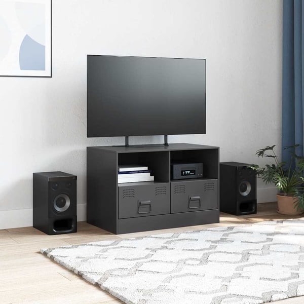 vidaXL tv-bord 67x39x44 cm stål sort