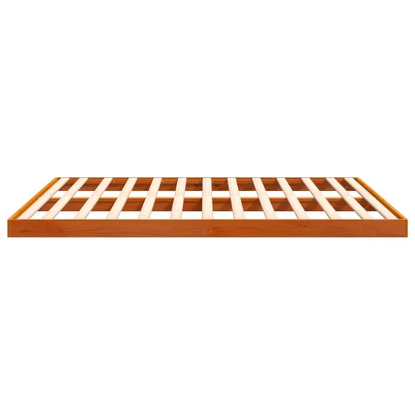 vidaXL Sengeramme brun 200x200 cm heltre furu
