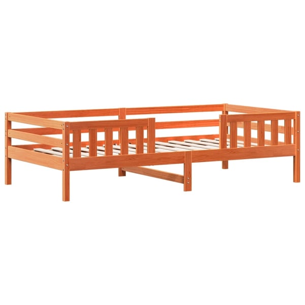 vidaXL Sengeramme uten madrass voksbrun 75x190 cm heltre furu