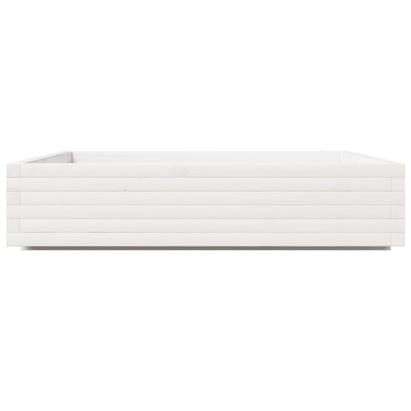 vidaXL Plantekasse hvit 110x110x26,5 cm heltre furu