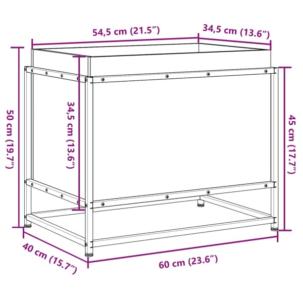 vidaXL Hageplantekasse voksbrun 60x40x50 cm heltre furu