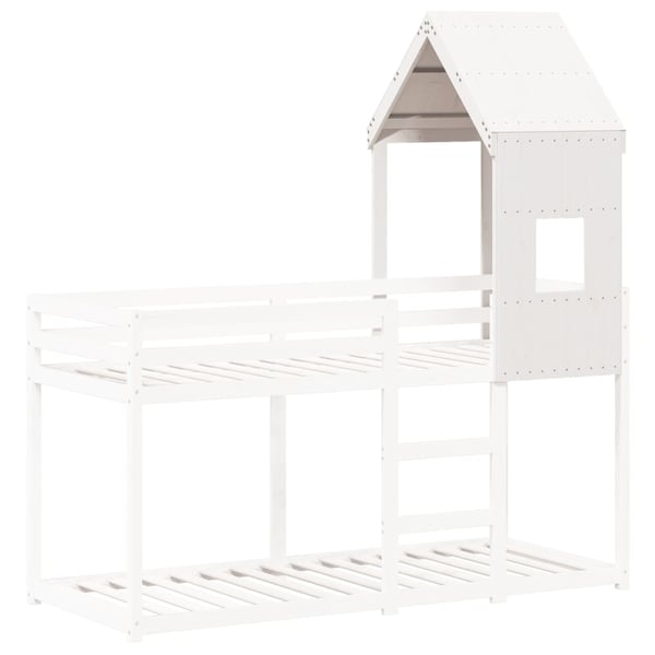 vidaXL Tak for barneseng hvit 60x99x139,5 cm heltre furu
