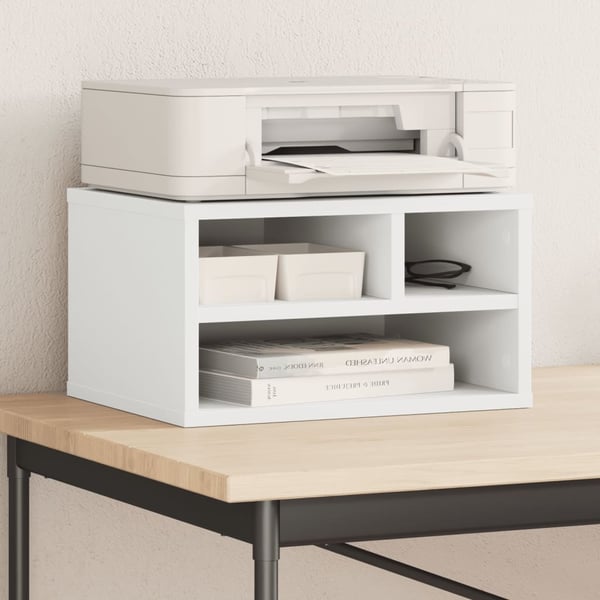 vidaXL printerstativ 40x32x22,5 cm konstrueret træ hvid