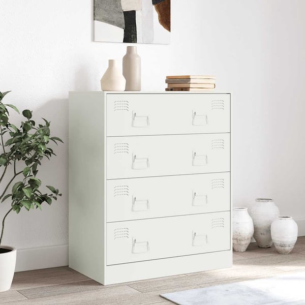 vidaXL Senkki valkoinen 67x39x83 cm teräs