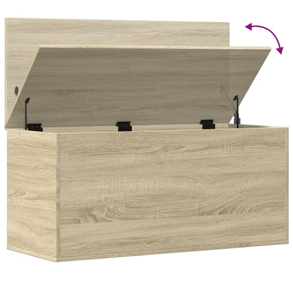 vidaXL Oppbevaringsboks sonoma eik 100x42x46 cm konstruert tre