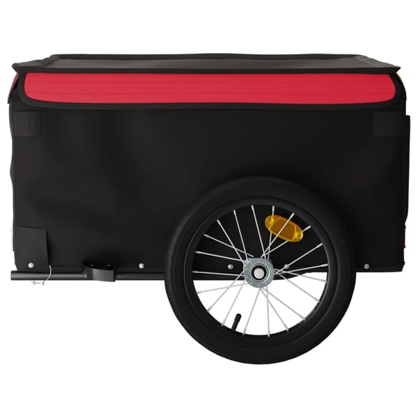 vidaXL Sykkelvogn svart og rød 45 kg jern