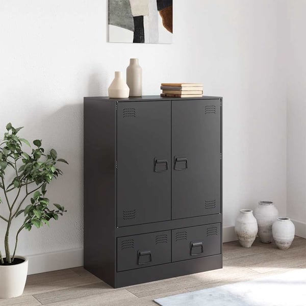 vidaXL skab 67x39x95 cm stål sort