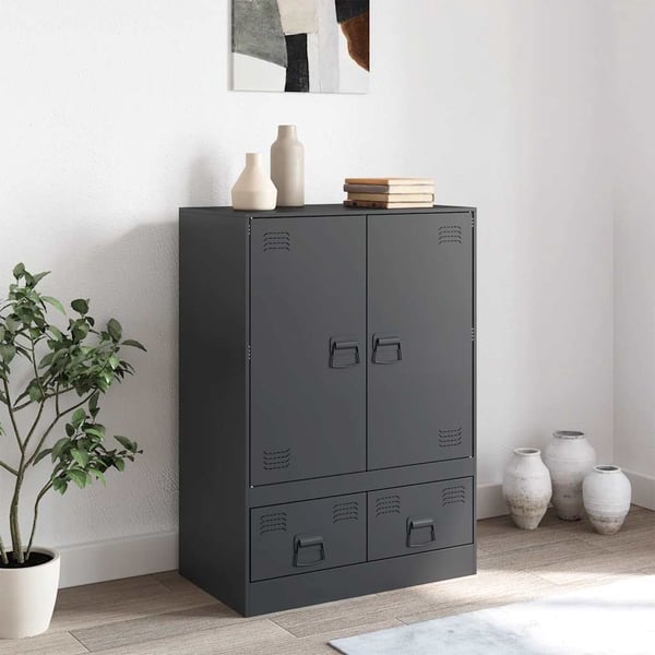 vidaXL skab 67x39x95 cm stål antracitgrå