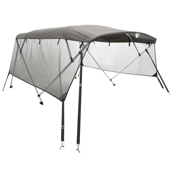 vidaXL Båtkalesje 3-buet med sidevegger i netting 243x(185-198)x137 cm