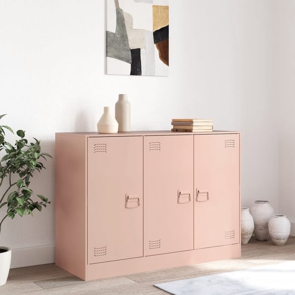 vidaXL Skjenk rosa 99x39x73 cm stål