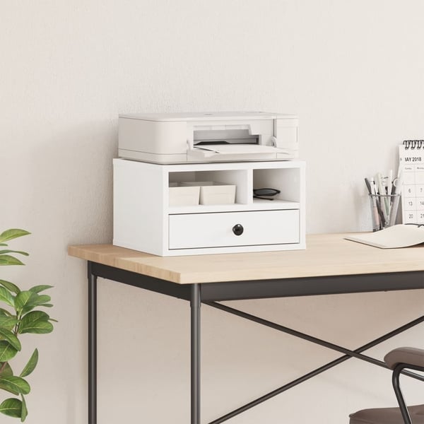 vidaXL printerstativ 40x32x22,5 cm konstrueret træ hvid