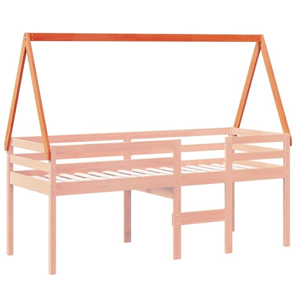 vidaXL Tak for barneseng voksbrun 209x85,5x88 cm heltre furu