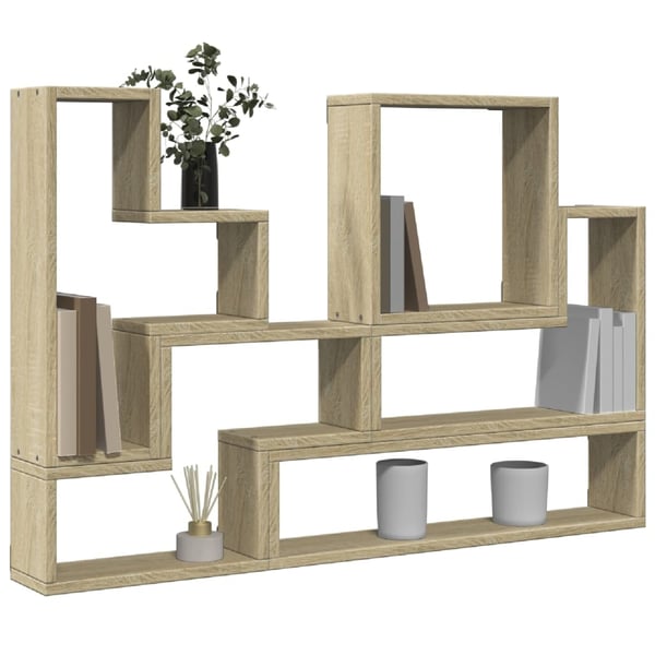 vidaXL Vegghylle sonoma eik 96x12x64 cm konstruert tre
