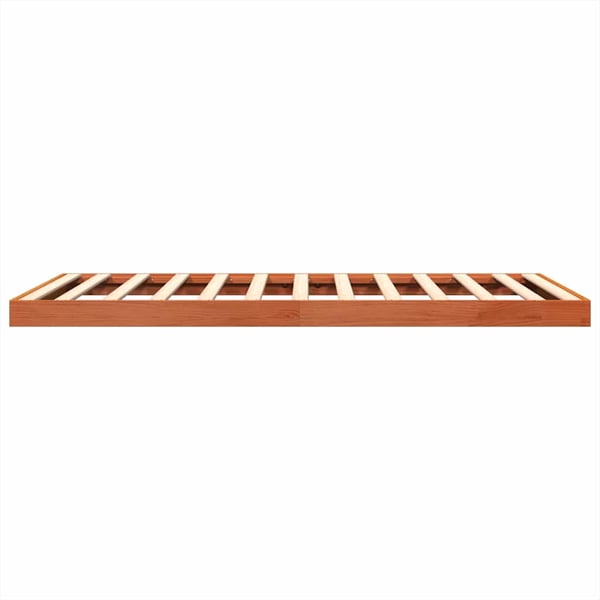 vidaXL sengeramme 135x190 cm massivt fyrretræ brun