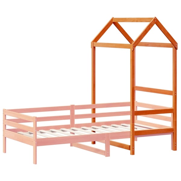 vidaXL Tak for barneseng voksbrun 108x70x176,5 cm heltre furu