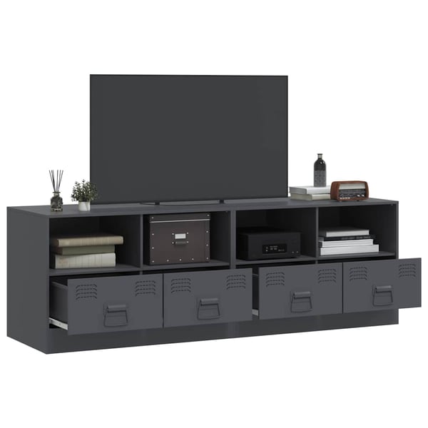 vidaXL TV-benker 2 stk antrasitt 67x39x44 cm stål