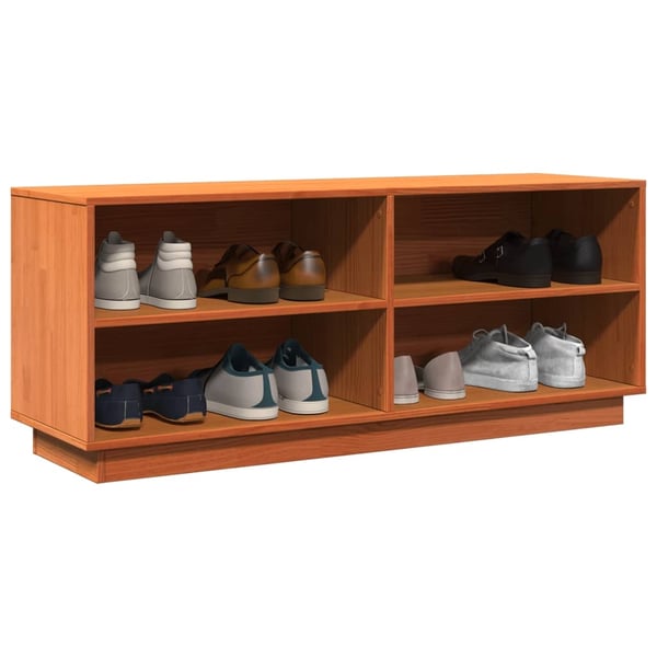 vidaXL TV-benk voksbrun 110x34x45 cm heltre furu