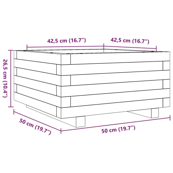 vidaXL Plantekasse voksbrun 50x50x26,5 cm heltre furu