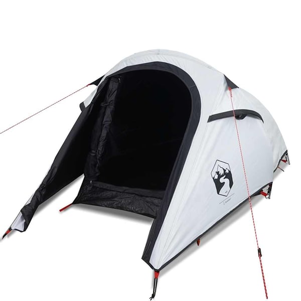 vidaXL Tunneltelt for camping 3 personer hvit blendingsstoff vanntett