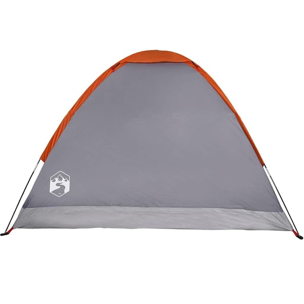 vidaXL Kuppeltelt for camping 4 personer grå og oransje vanntett