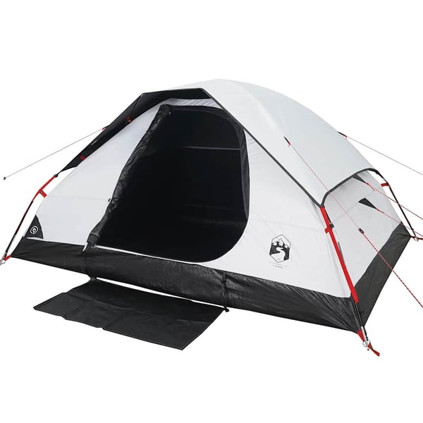 vidaXL Kuppeltelt for camping 6 personer hvit blendingsstoff vanntett