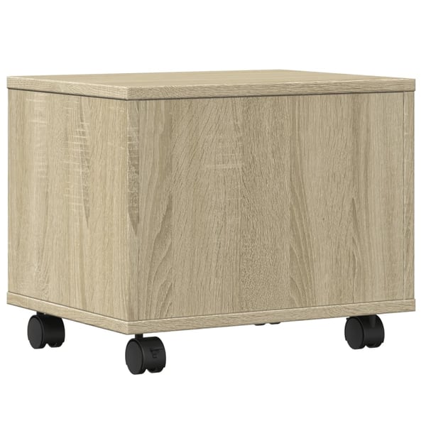vidaXL Skriverstativ med hjul sonoma eik 41x32x34,5 cm