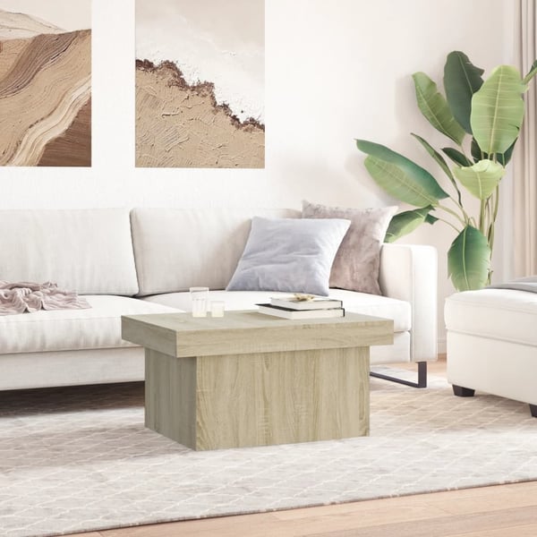 vidaXL sofabord 80x55x40 cm konstrueret træ sonoma-eg