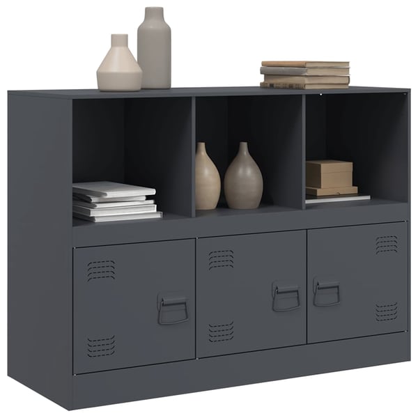 vidaXL skænk 99x39x73 cm stål antracitgrå