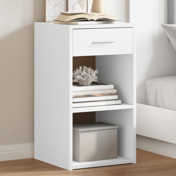 vidaXL Nattbord 2 stk hvit 35x34x65 cm konstruert tre