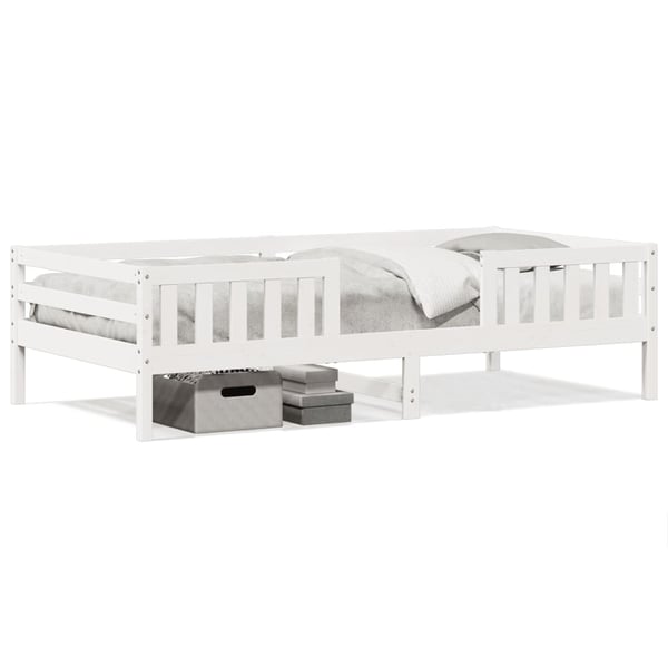 vidaXL Sengeramme uten madrass hvit 75x190 cm heltre furu