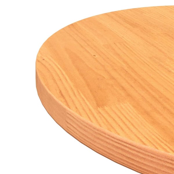 vidaXL bordplade Ø50x2,5 cm rund massivt fyrretræ gyldenbrun