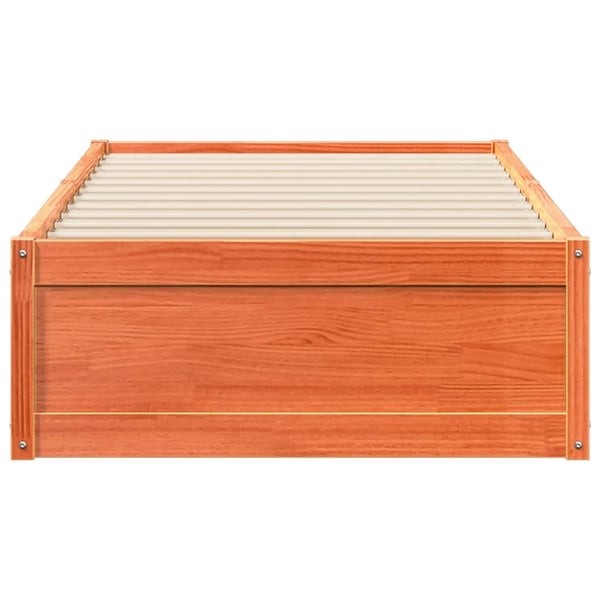 vidaXL Sengeramme uten madrass voksbrun 75x190 cm heltre furu