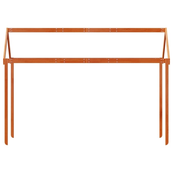 vidaXL Tak for barneseng voksbrun 217x95,5x159 cm heltre furu