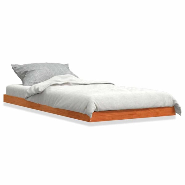vidaXL Sengeramme brun 100x200 cm heltre furu