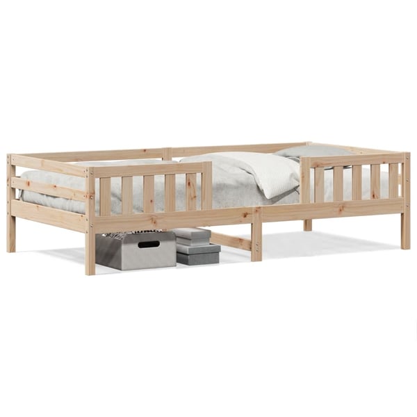 vidaXL sengeramme uden madras 75x190 cm massivt fyrretræ