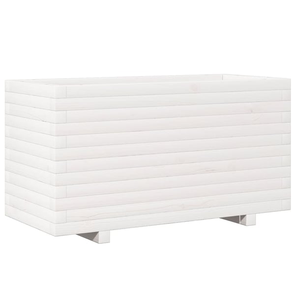 vidaXL Plantekasse hvit 90x40x49,5 cm heltre furu