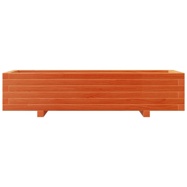 vidaXL plantekasse 110x40x26,5 cm massivt fyrretræ gyldenbrun