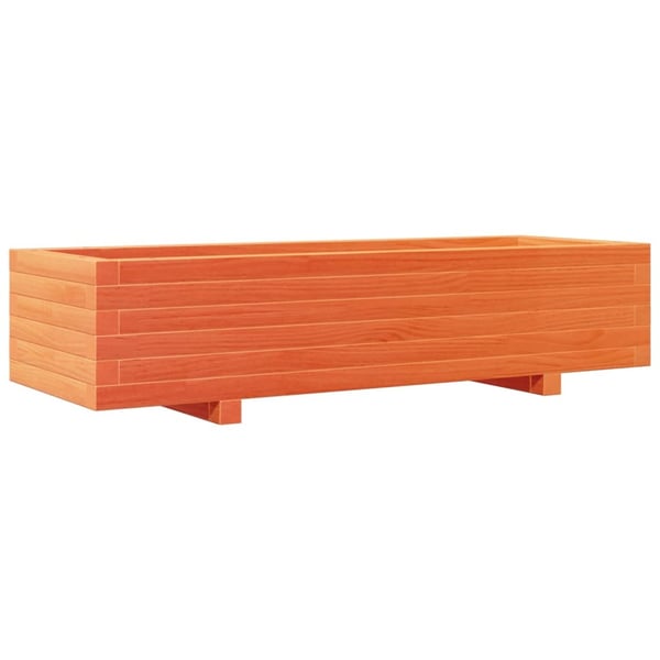 vidaXL plantekasse 110x40x26,5 cm massivt fyrretræ gyldenbrun