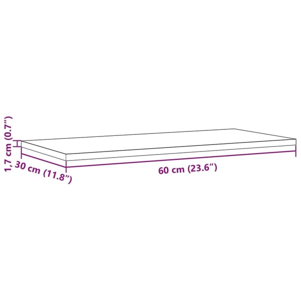vidaXL Pöytälevyt 2 kpl 60x30x1,7 cm suorakaide täysi mänty