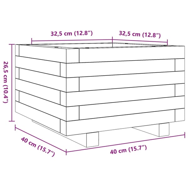 vidaXL Plantekasse 40x40x26,5 cm impregnert furu