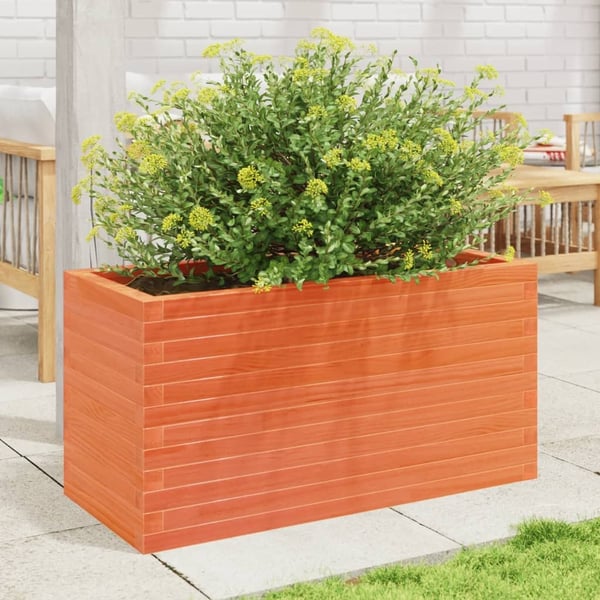 vidaXL Plantekasse voksbrun 90x40x45,5 cm heltre furu