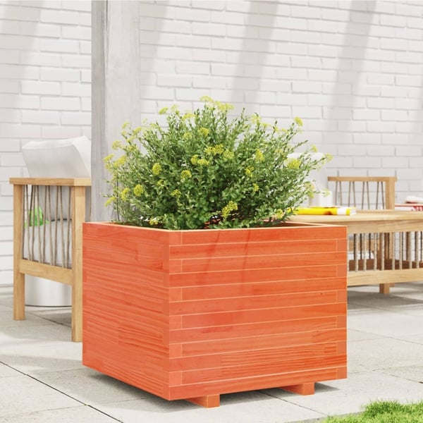 vidaXL Plantekasse voksbrun 60x60x49,5 cm heltre furu