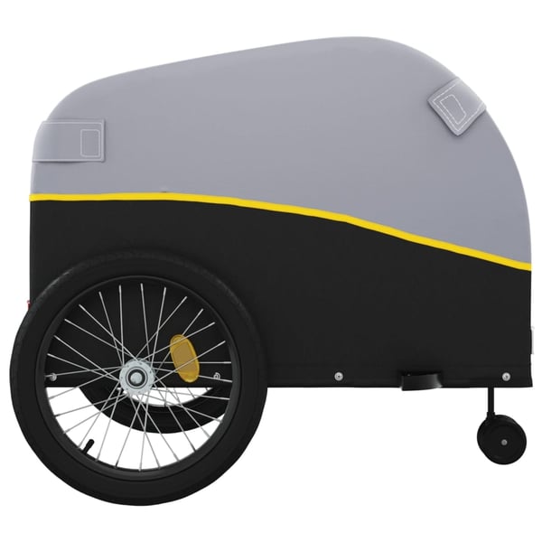 vidaXL cykelanhænger 45 kg jern sort og gul