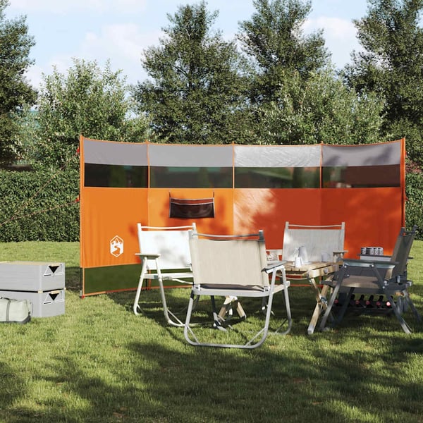 vidaXL Vindskjerm for camping oransje 366x152x152 cm vanntett
